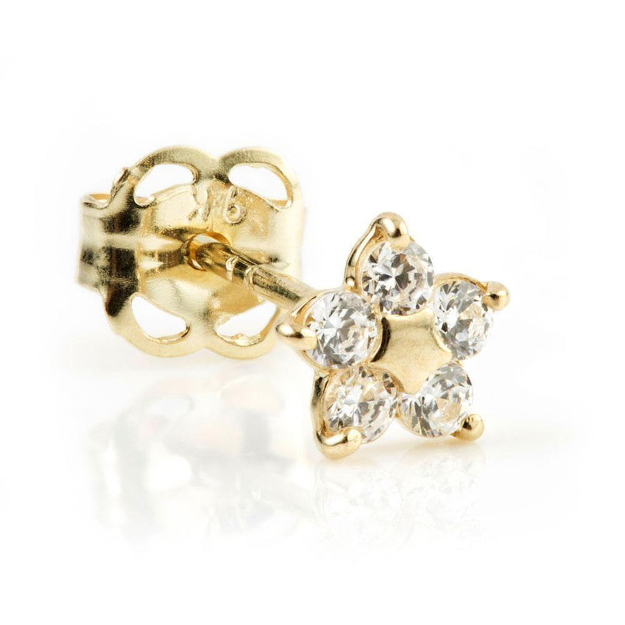 9ct Gold Multi CZ Gem Daisy Stud Earring - ZuZu Jewellery