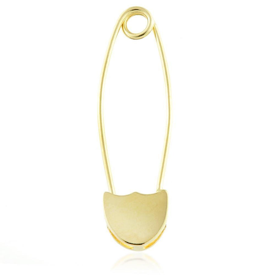 9ct Gold Plain Safety Pin Earring - ZuZu Jewellery