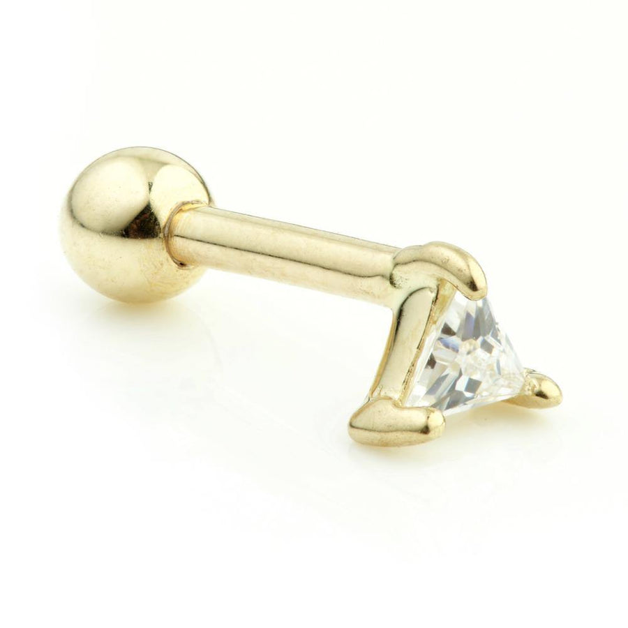 9ct Gold Triangular Gem Cartilage Bar - ZuZu Jewellery