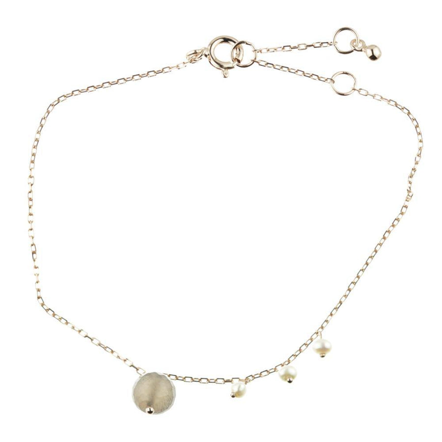 Maia Rose Gold Bracelet with Black Labradorite & Pearl - ZuZu Jewellery