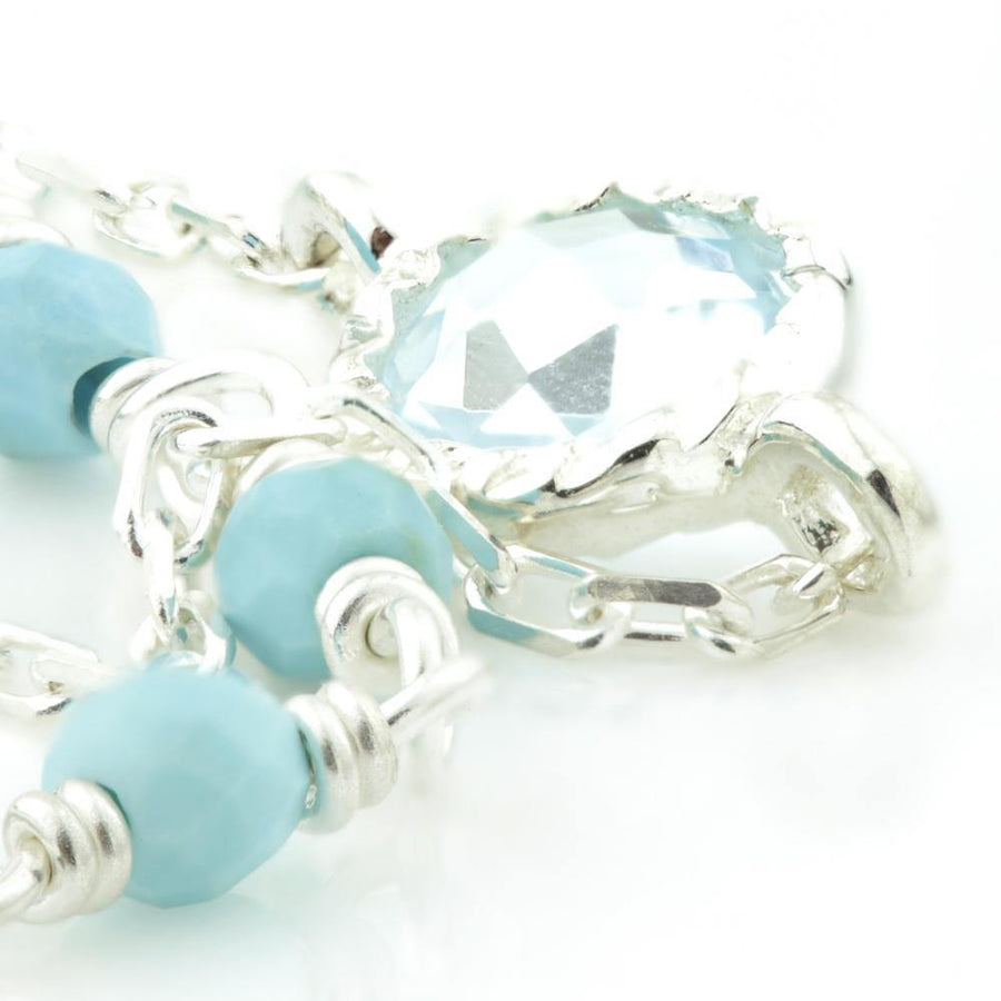 Hera Silver Turquoise & Blue Topaz Layered Bracelet - ZuZu Jewellery