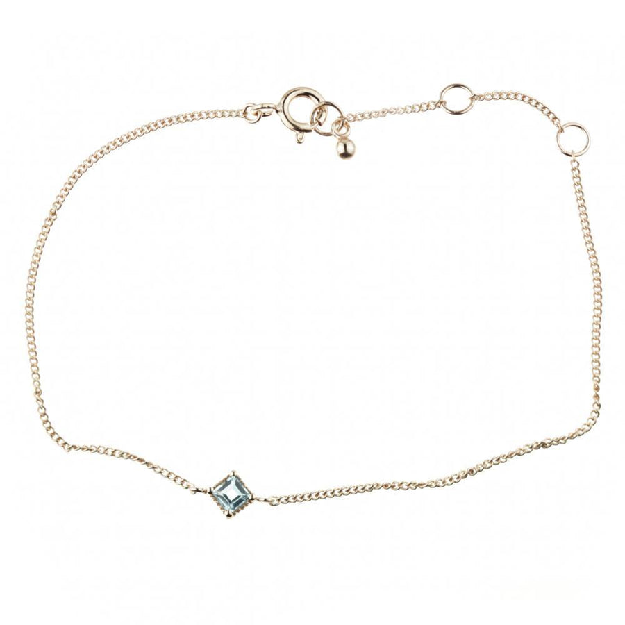 Ceto Rose Gold Blue Topaz Chain Bracelet - ZuZu Jewellery