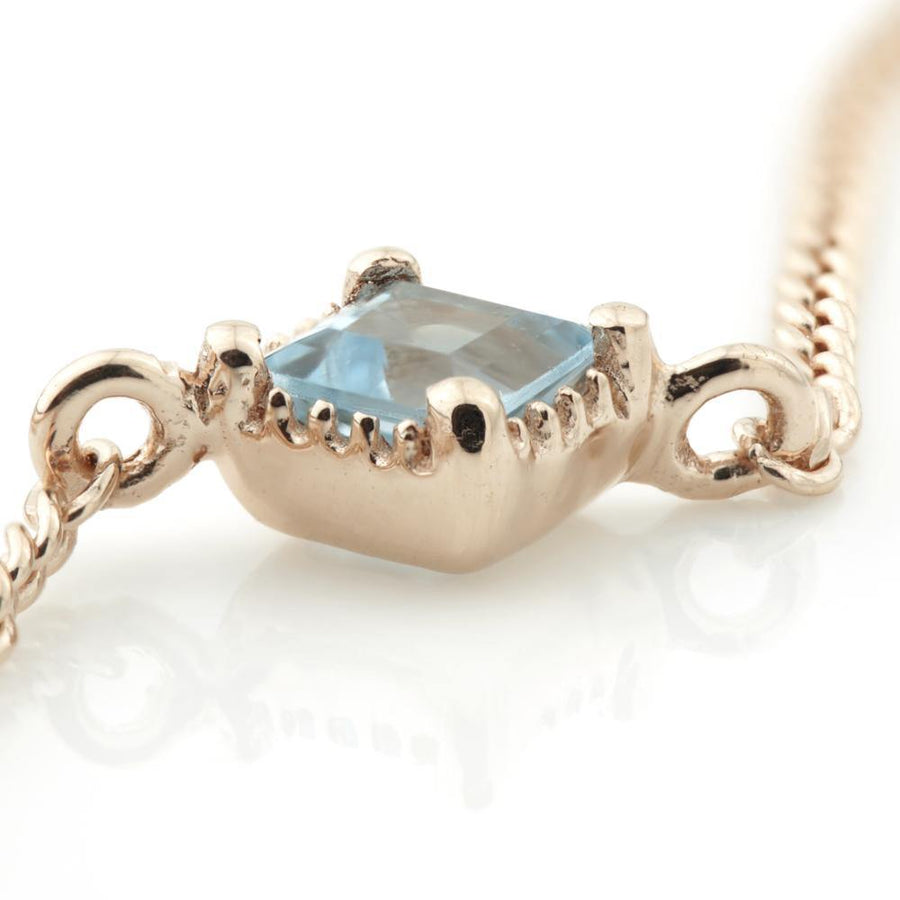 Ceto Rose Gold Blue Topaz Chain Bracelet - ZuZu Jewellery