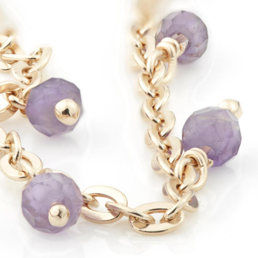 Aphrodite Rose Gold Amethyst Long Necklace - ZuZu Jewellery