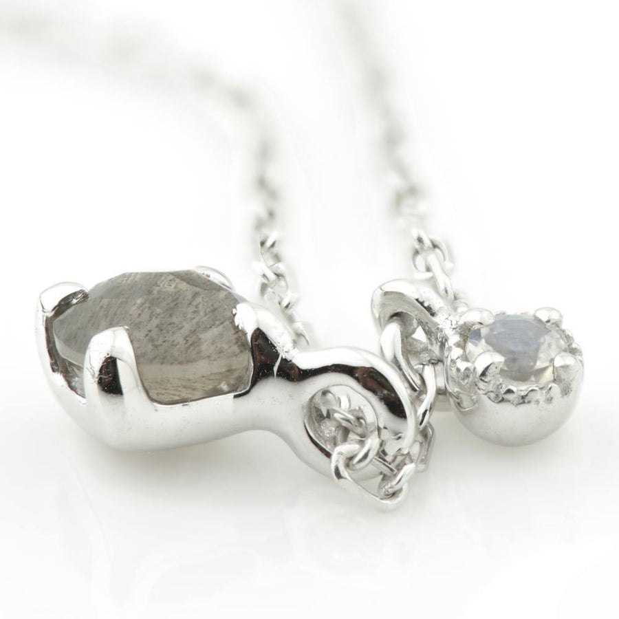 Leto Sterling Silver Black Labradorite & Moonstone Choker Necklace - ZuZu Jewellery