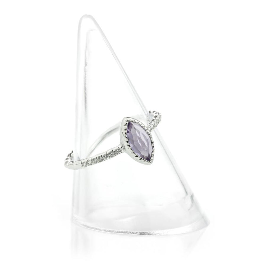 Amethyst Marquise Silver Ring - ZuZu Jewellery