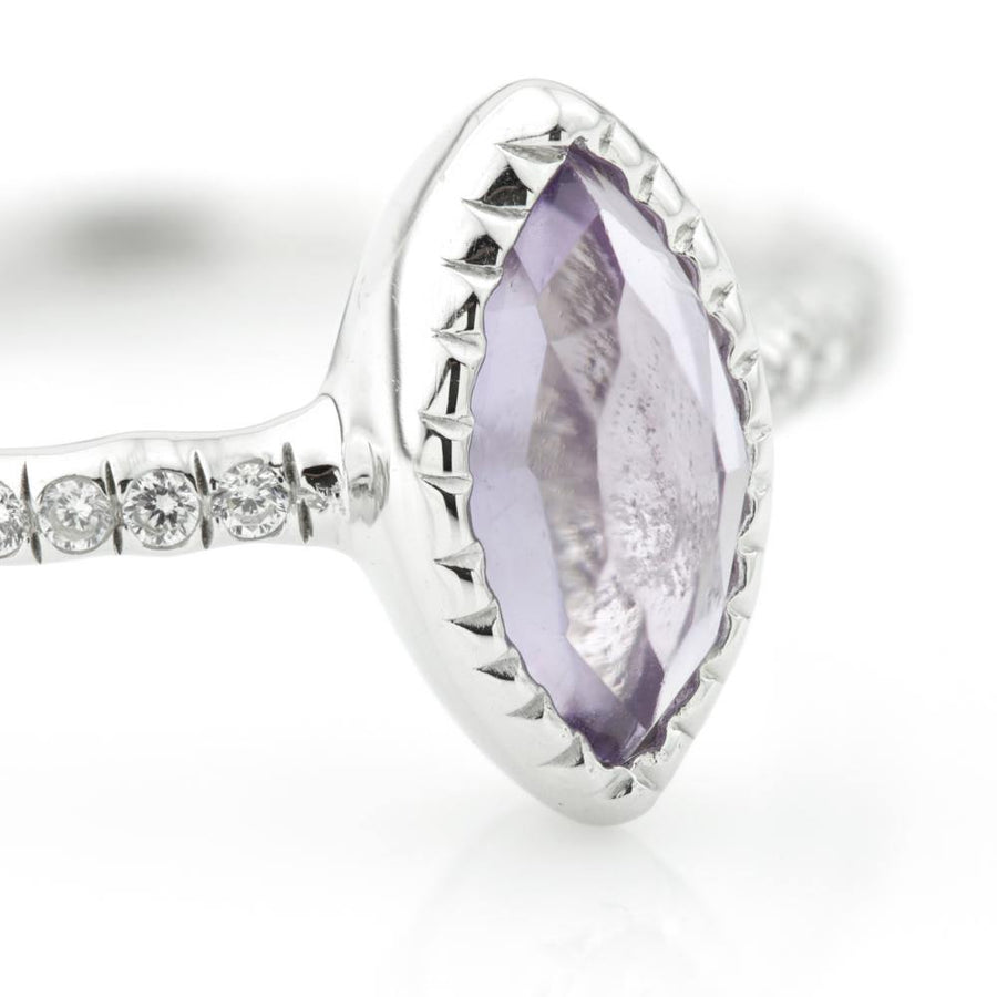 Amethyst Marquise Silver Ring - ZuZu Jewellery