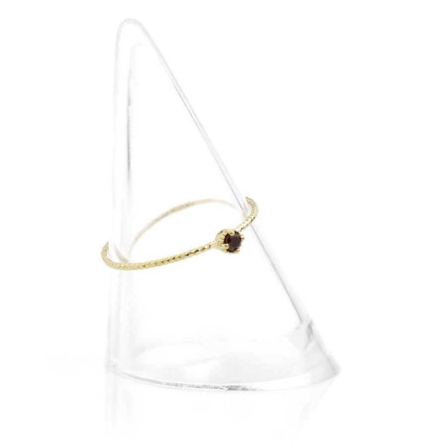 Nyx Gold Garnet Stacking Ring - ZuZu Jewellery