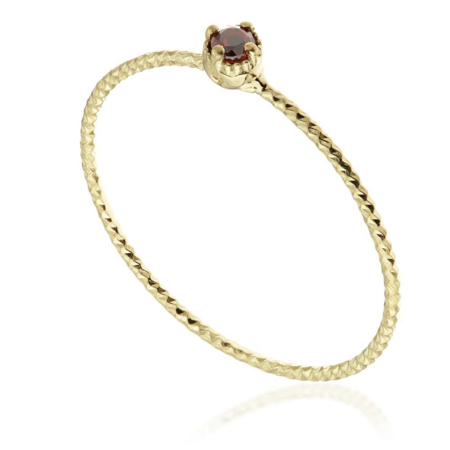 Nyx Gold Garnet Stacking Ring - ZuZu Jewellery