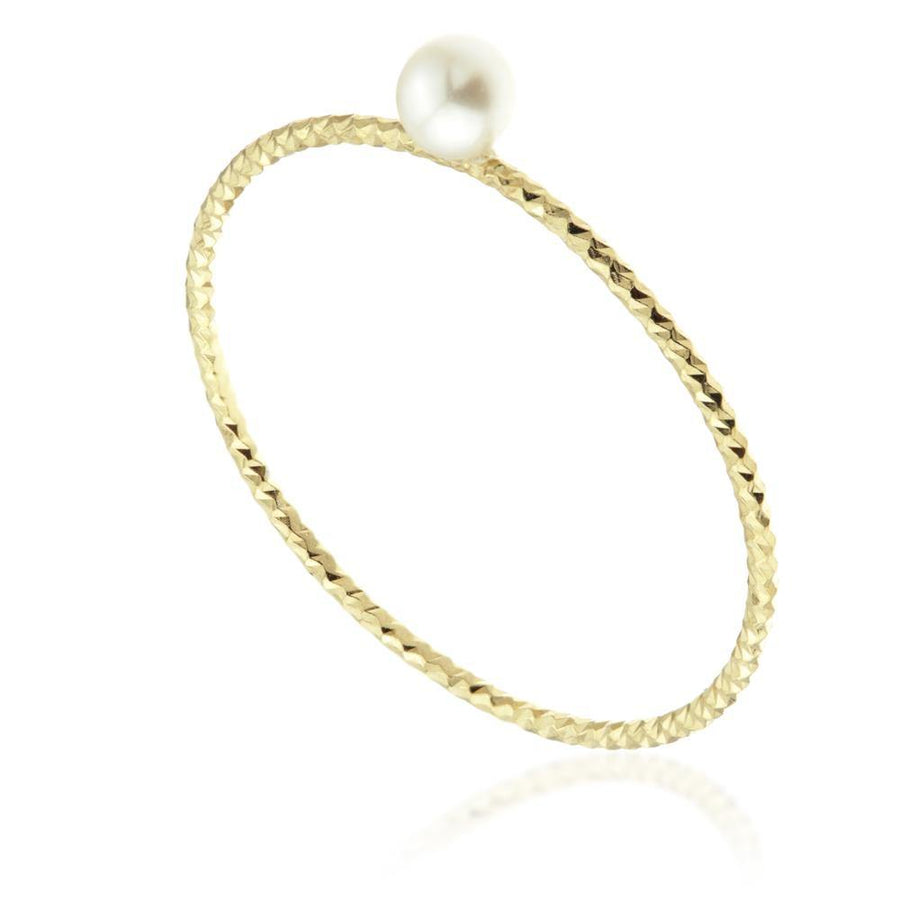 Nyx Gold Pearl Stacking Ring - ZuZu Jewellery