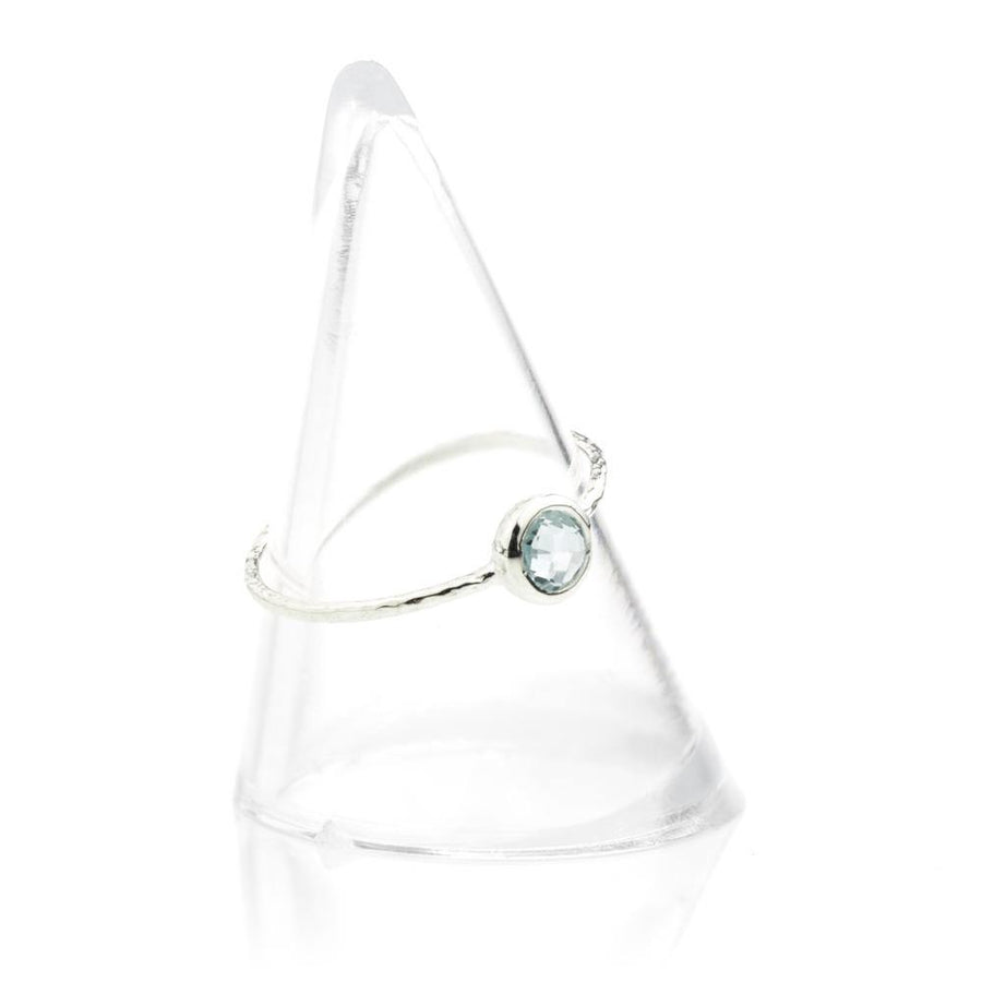 Hera Silver Blue Topaz Stacking Ring - ZuZu Jewellery