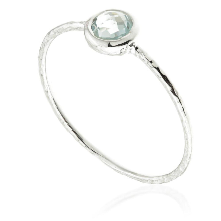 Hera Silver Blue Topaz Stacking Ring - ZuZu Jewellery