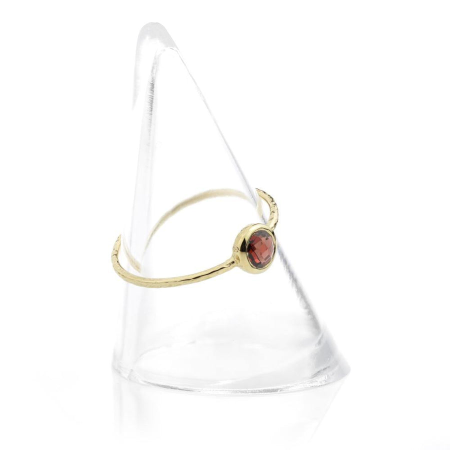 Hera Gold Vermeil Garnet Stacking Ring - ZuZu Jewellery