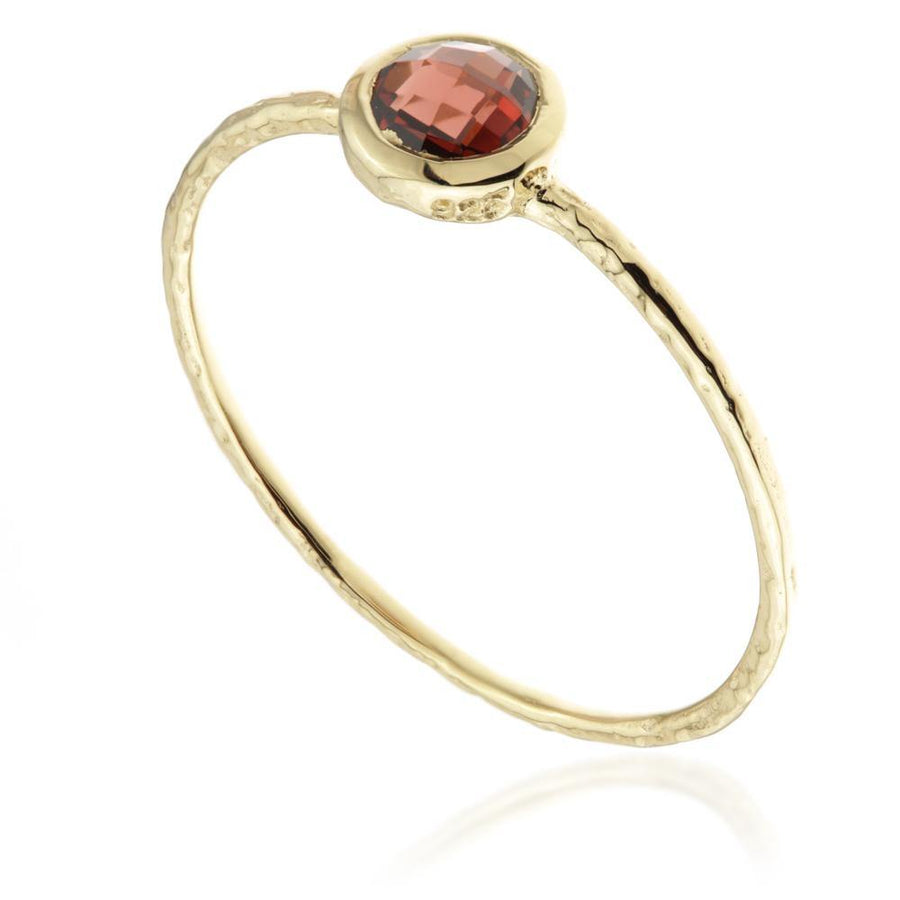 Hera Gold Vermeil Garnet Stacking Ring - ZuZu Jewellery