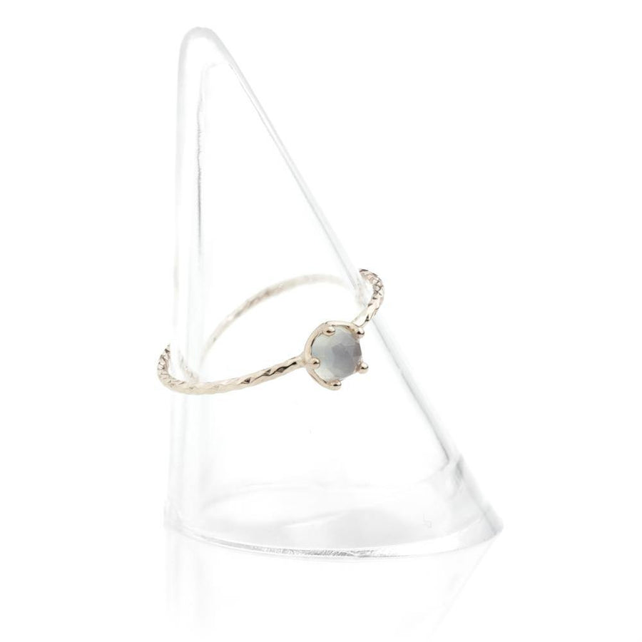 Leto Silver Smokey Quartz Stacking Ring - ZuZu Jewellery