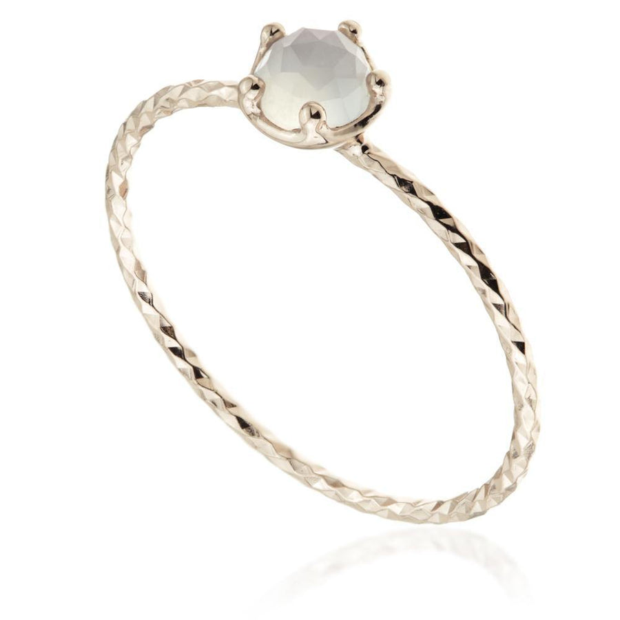 Leto Rose Gold Chalcedony Stacking Ring - ZuZu Jewellery