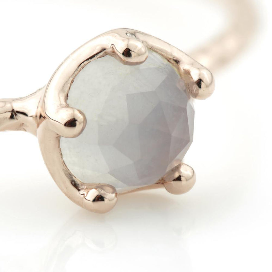 Leto Rose Gold Chalcedony Stacking Ring - ZuZu Jewellery