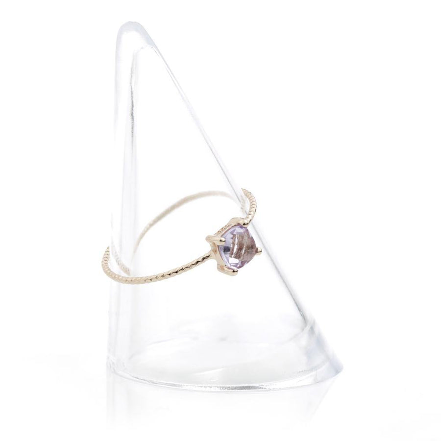 Ceto Rose Gold Amethyst Stacking Ring - ZuZu Jewellery