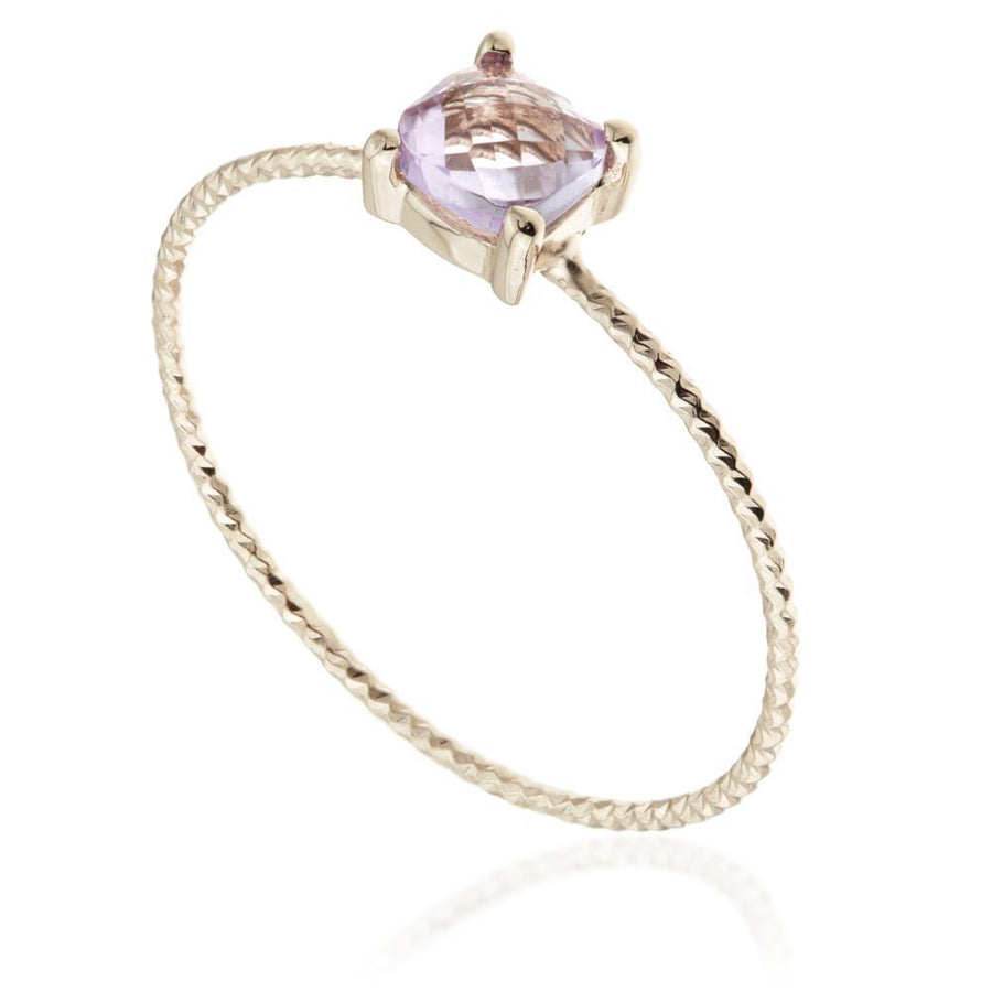 Ceto Rose Gold Amethyst Stacking Ring - ZuZu Jewellery