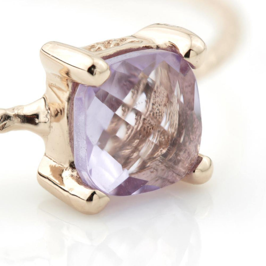 Ceto Rose Gold Amethyst Stacking Ring - ZuZu Jewellery