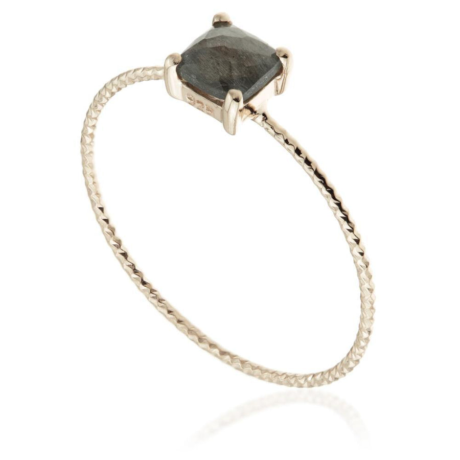 Ceto Rose Gold Black Labradorite Stacking Ring - ZuZu Jewellery