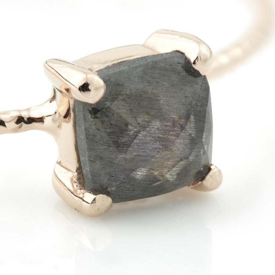 Ceto Rose Gold Black Labradorite Stacking Ring - ZuZu Jewellery