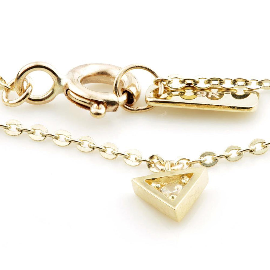 9ct Gold Crystal Triangle Charm Bracelet - ZuZu Jewellery