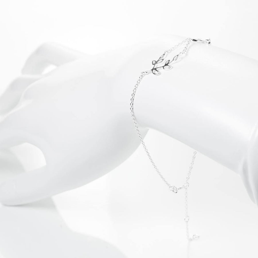 Sterling Silver Bracelet With Ash Leaf - ZuZu Jewellery