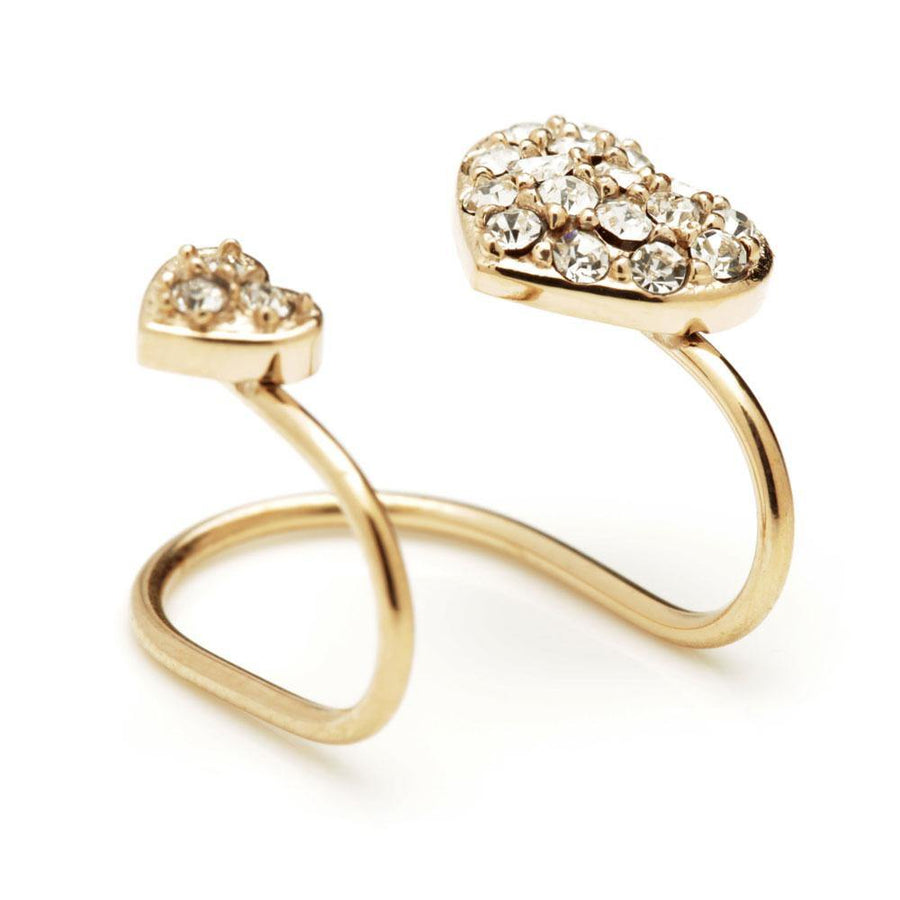 Rose Gold Double Heart Ear Cuff - ZuZu Jewellery