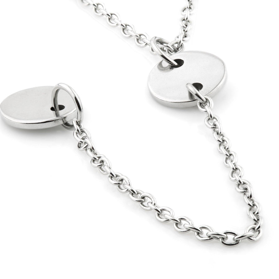 Steel Circle Lariat Necklace - ZuZu Jewellery