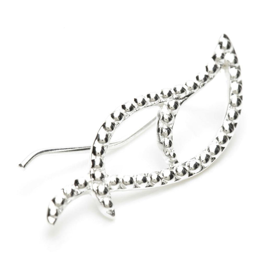 Sterling Silver Open Leaf Ear Climber Earrings - ZuZu Jewellery