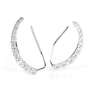 Sterling Silver Graduated Crystal Ear Climber Earrings - ZuZu Jewellery