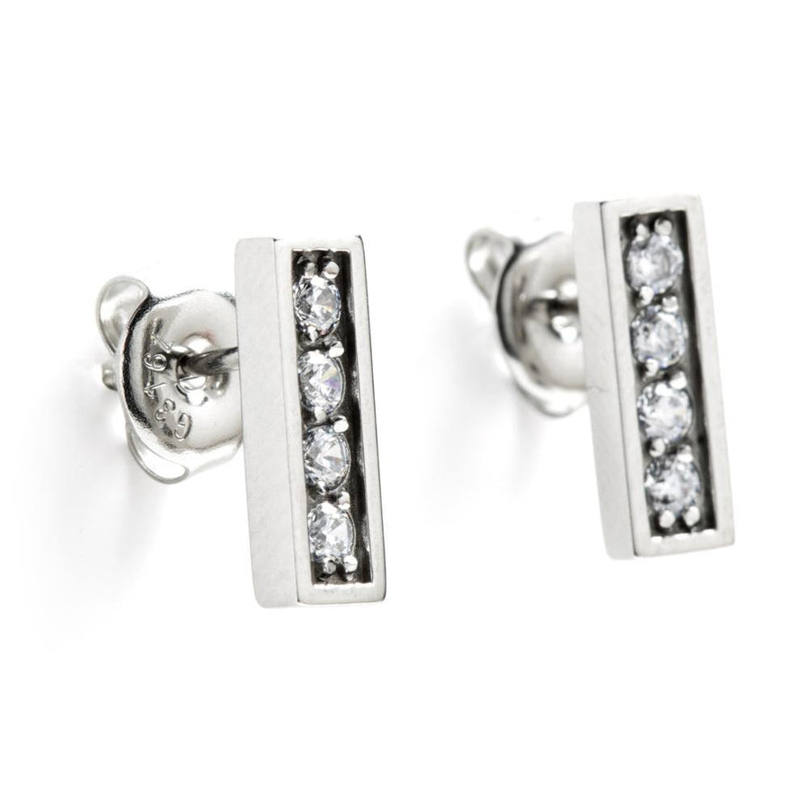 Gem Bar Stud Earrings - ZuZu Jewellery