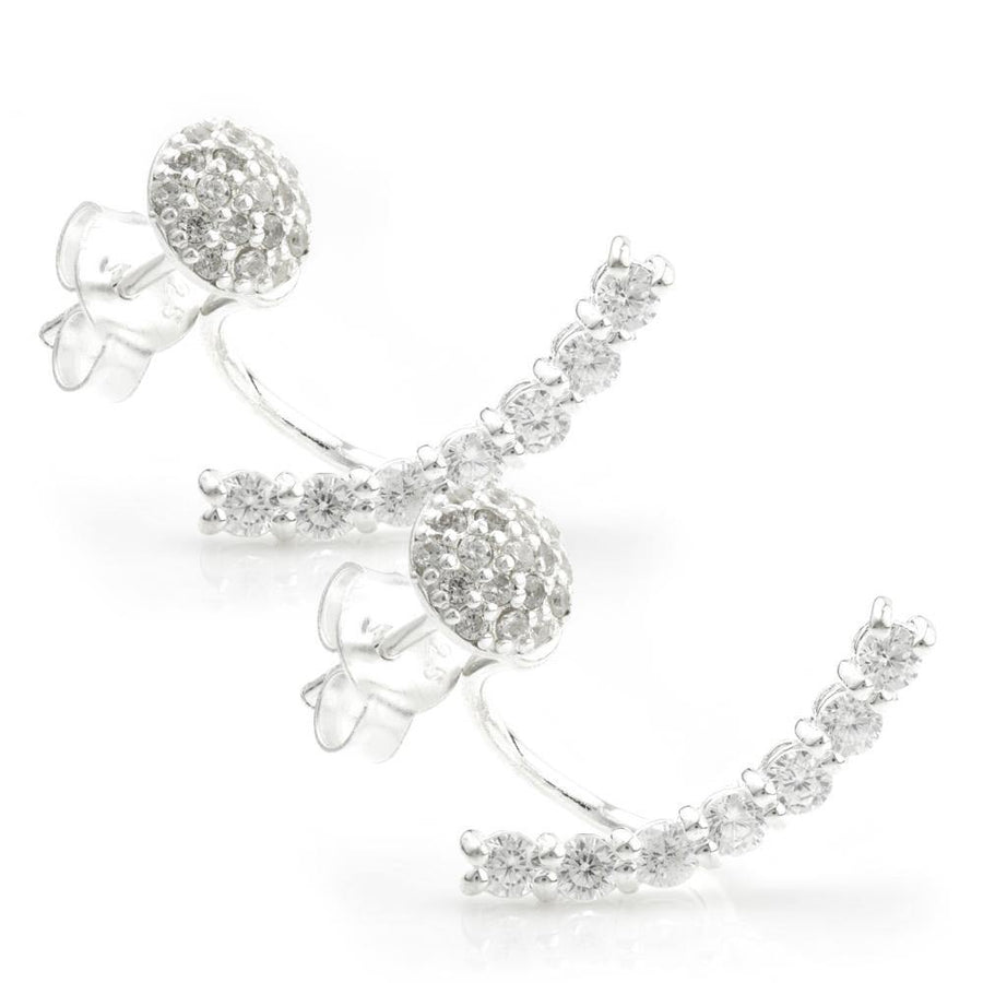 Crystal Pave Under Ear Studs with Crystal Pave Ear Jacket - ZuZu Jewellery