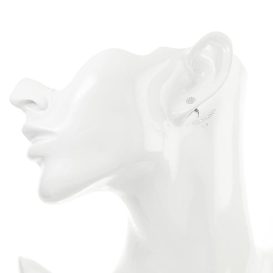Crystal Pave Under Ear Studs with Crystal Pave Ear Jacket - ZuZu Jewellery