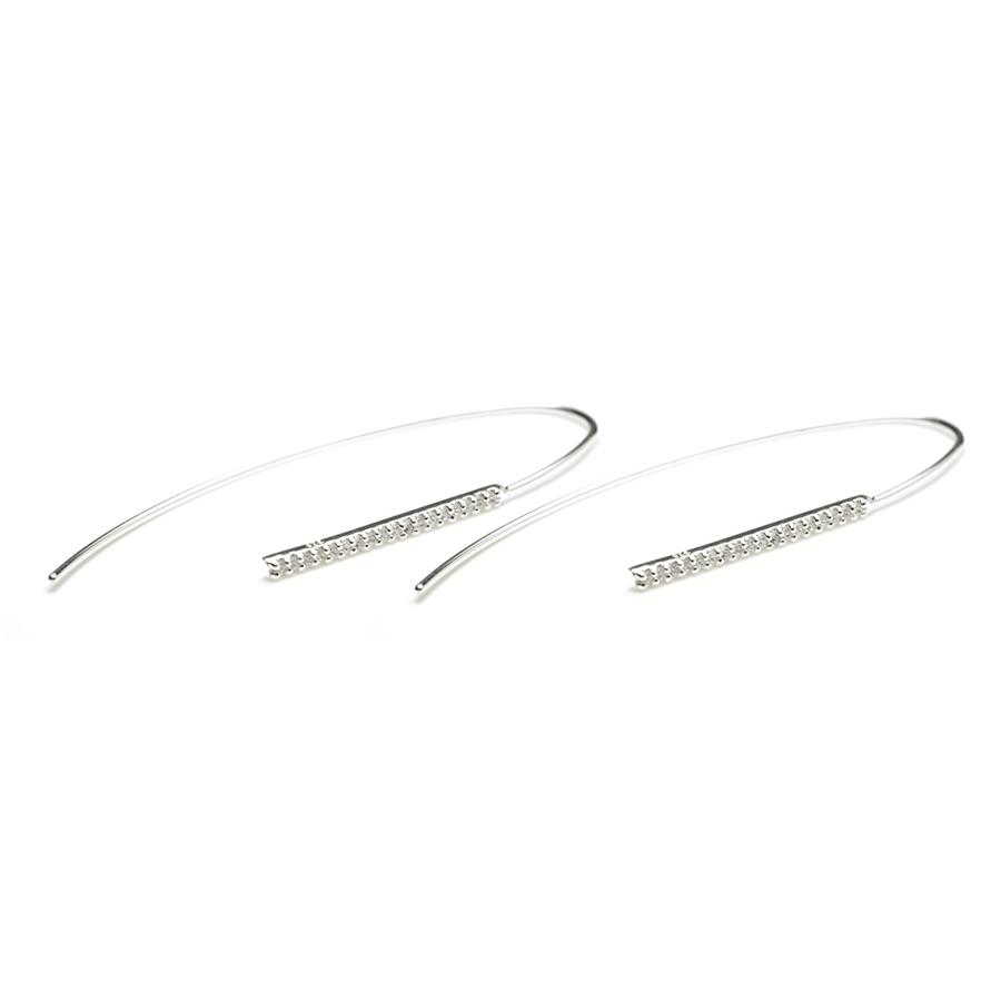 Sterling Silver Crystal Pave Pull Through Earrings - ZuZu Jewellery