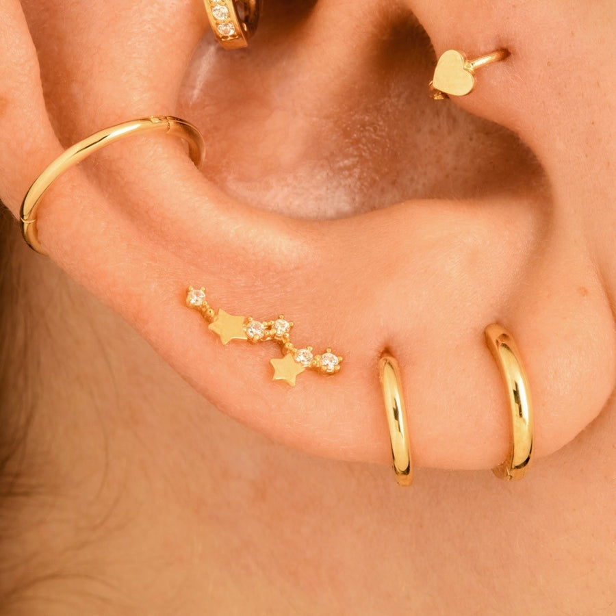 9ct Gold Constellation & Stars Stud Earrings