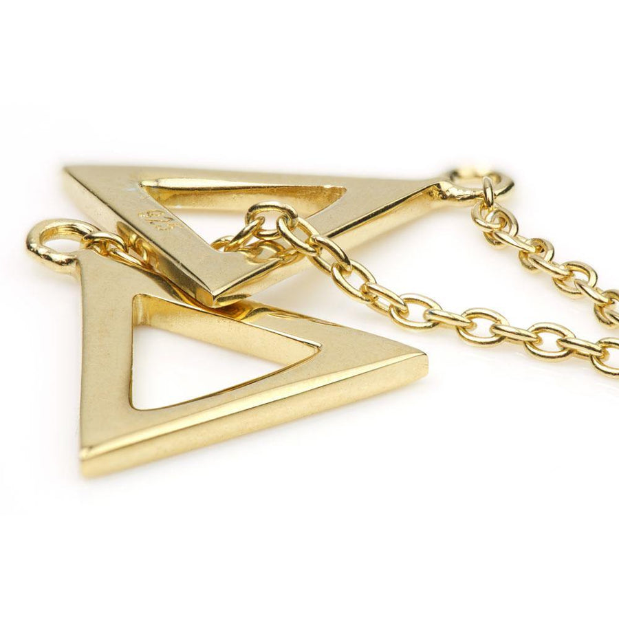 Gold Triangle Lariat Necklace - ZuZu Jewellery