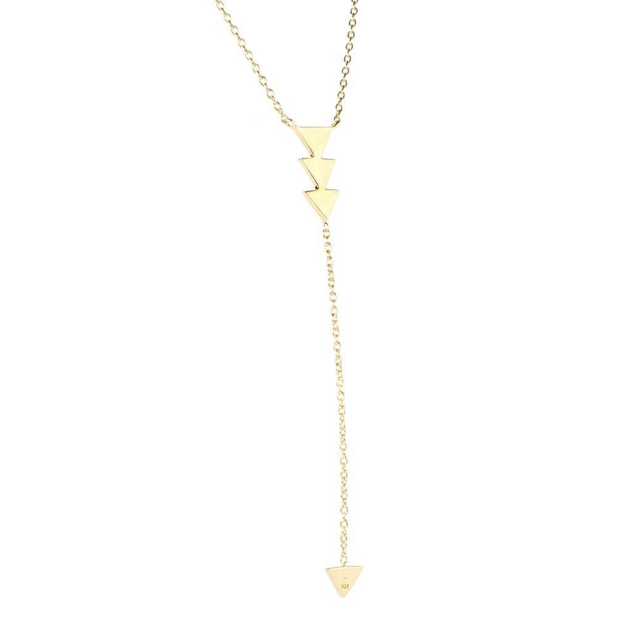 Gold Triangle Lariat Necklace - ZuZu Jewellery