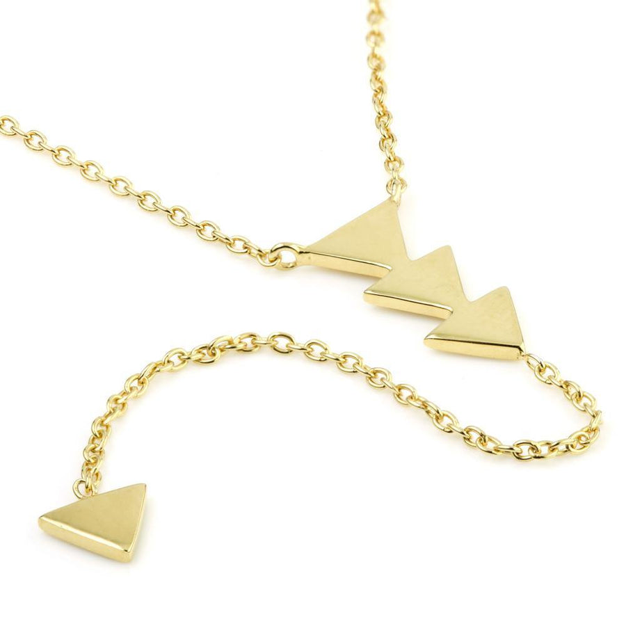 Gold Triangle Lariat Necklace - ZuZu Jewellery