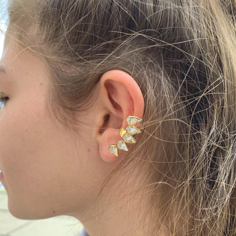 Gold Multiple Tear Ear Cuff - ZuZu Jewellery