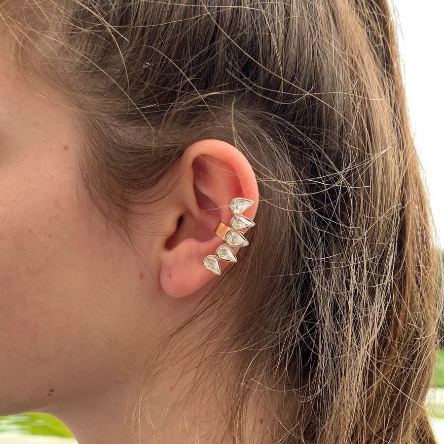 Rose Gold Multiple Tear Ear Cuff - ZuZu Jewellery