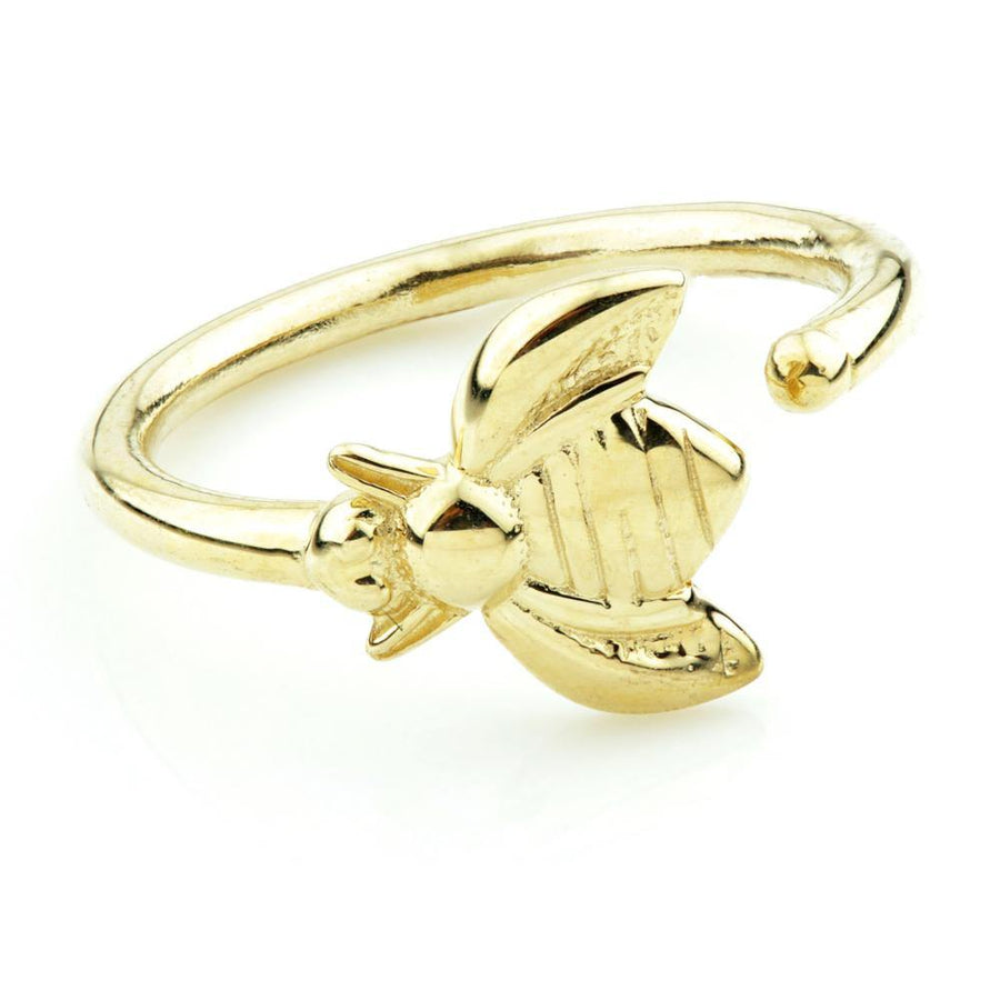 Solid Gold Bumblebee Twist Rook Ring - ZuZu Jewellery