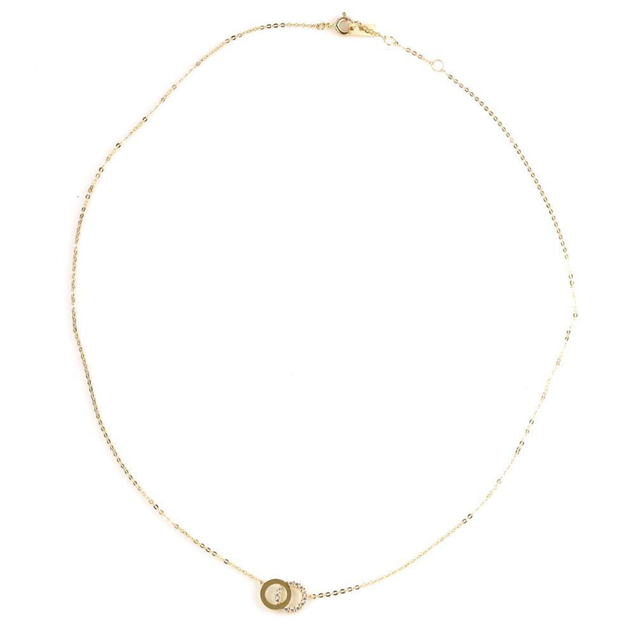 9ct Gold Double Circle Choker Necklace - ZuZu Jewellery
