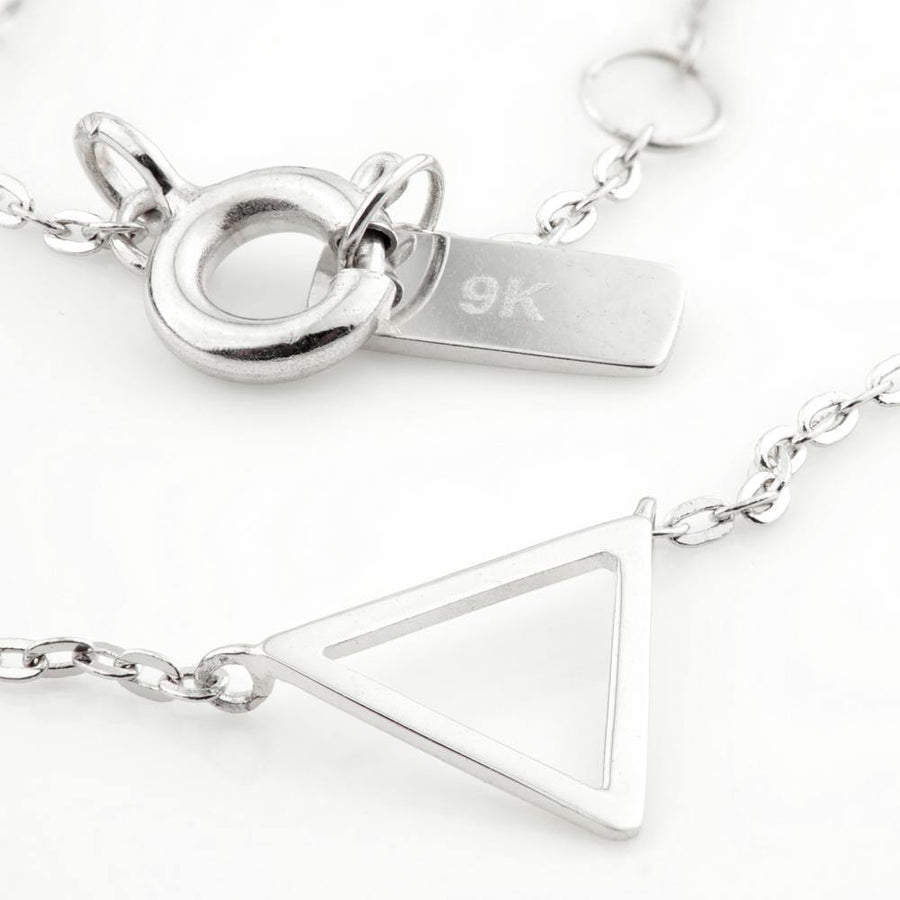 9ct White Gold Single Triangle Choker Necklace - ZuZu Jewellery