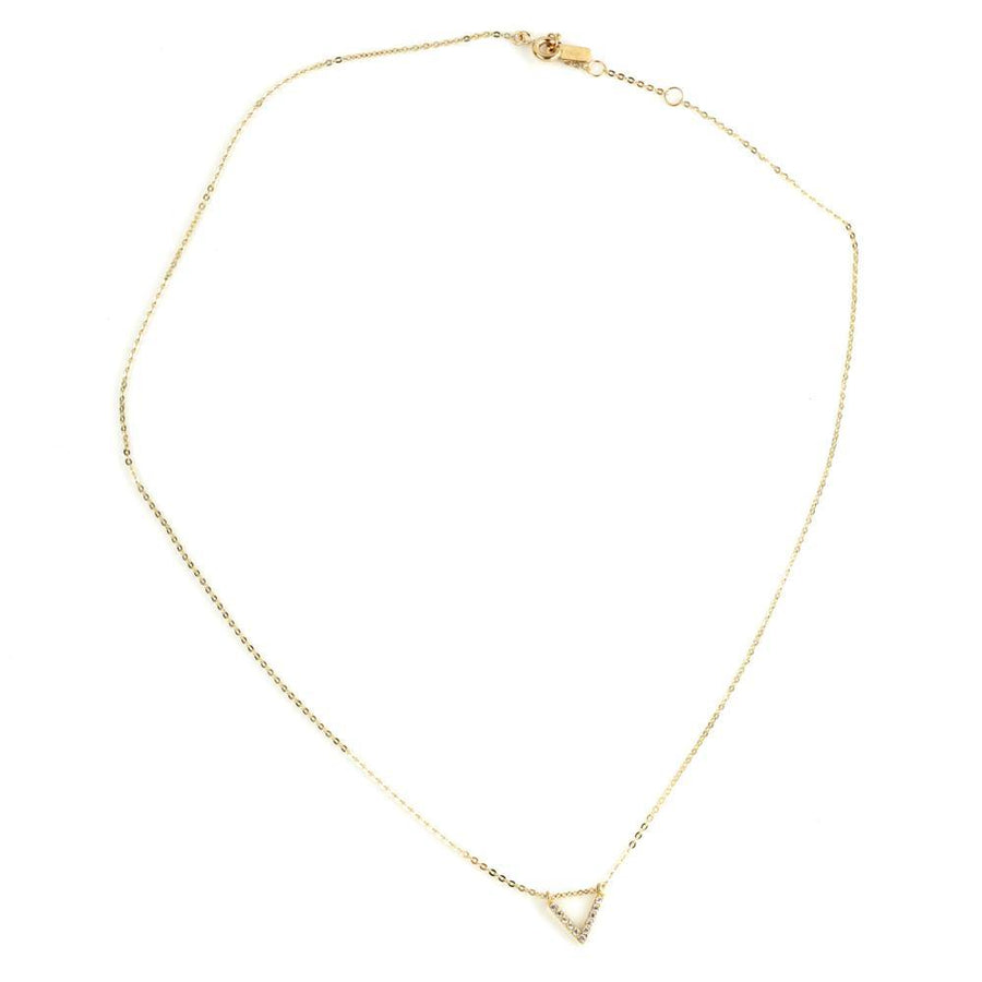 9ct Gold Crystal V Pendant Choker Necklace - ZuZu Jewellery