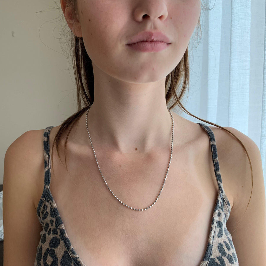 Steel Ball-Bead Choker Necklace - ZuZu Jewellery