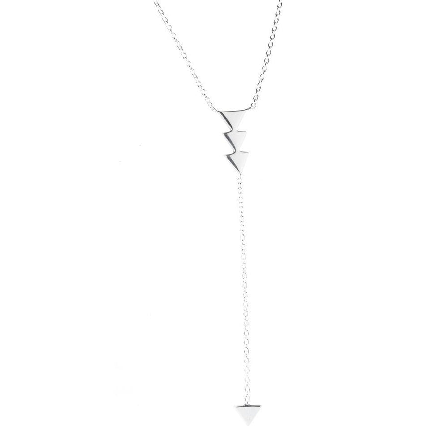 Sterling Silver Triangle Lariat Necklace - ZuZu Jewellery