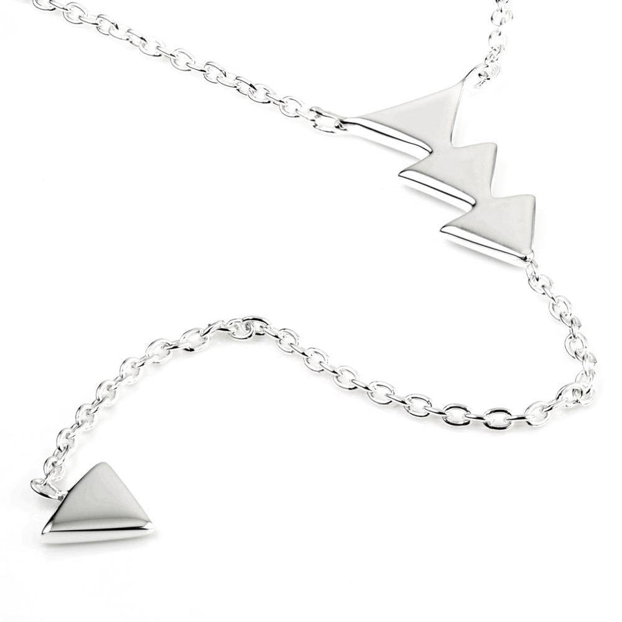 Sterling Silver Triangle Lariat Necklace - ZuZu Jewellery