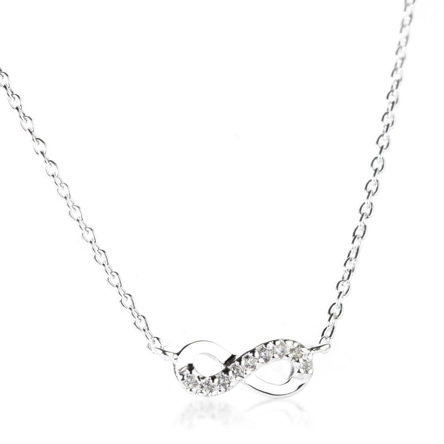 Sterling Silver Crystal Infinity Choker Necklace - ZuZu Jewellery
